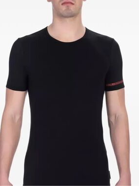 BIKKEMBERGS  Logo-Print Crew-Neck T-shirt Slim Fit Black Size Medium